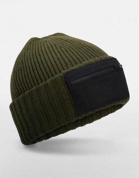 Beechfield Zip Patch Beanie
