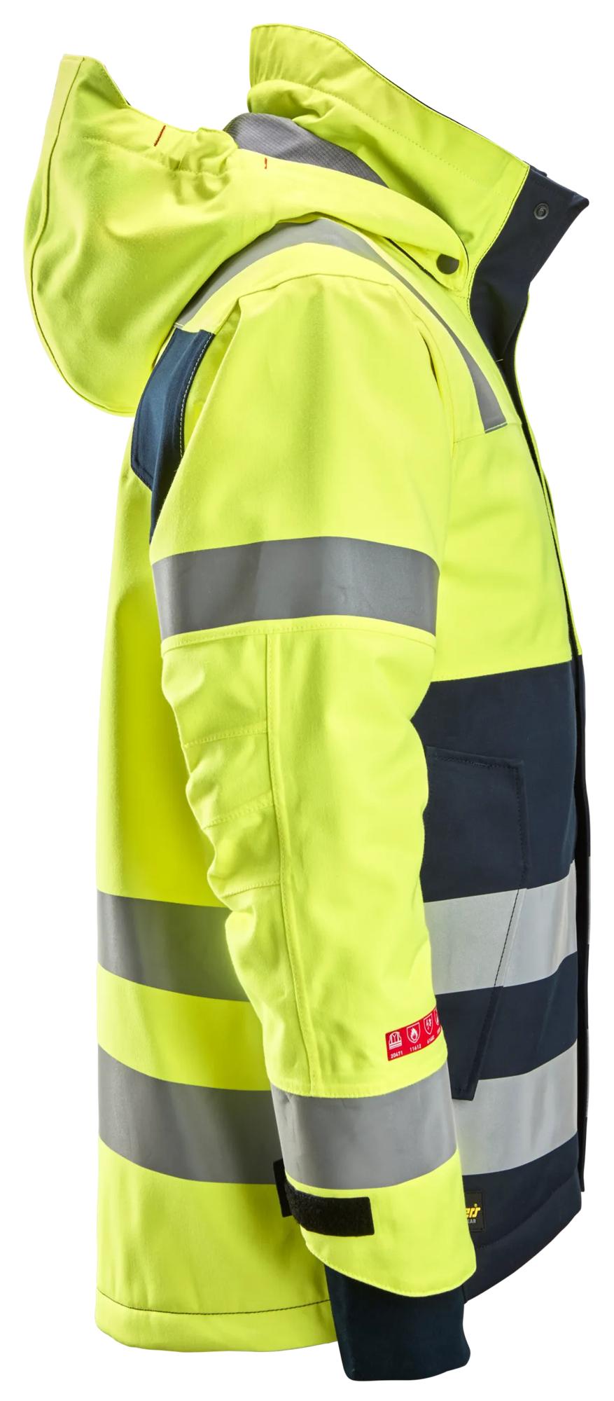 Snickers ProtecWork, Waterproof Insulated Hood Jacket High-Vis Class 3