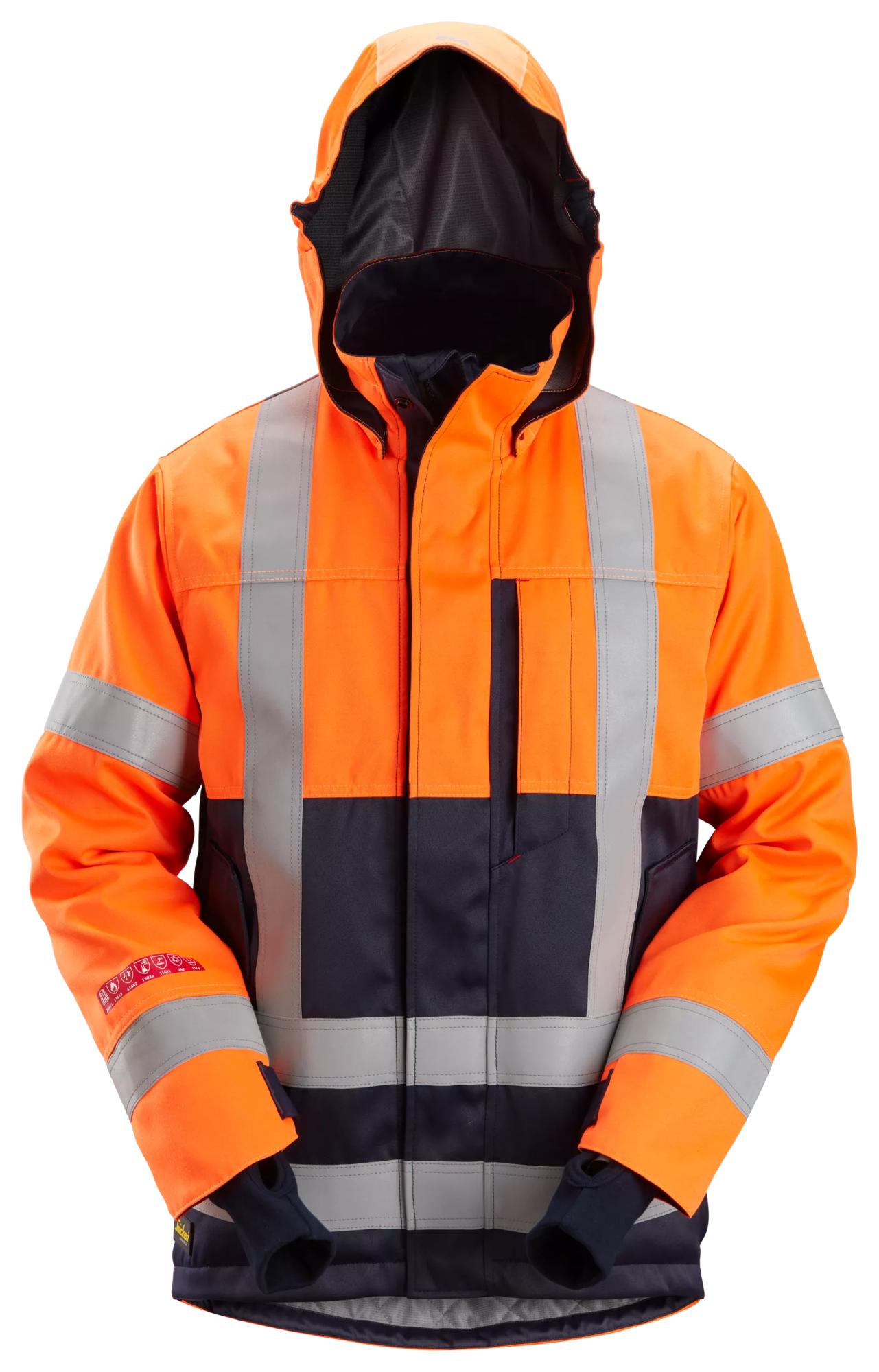 Snickers ProtecWork, Insulated Hood Jacket, High-Vis Class 3