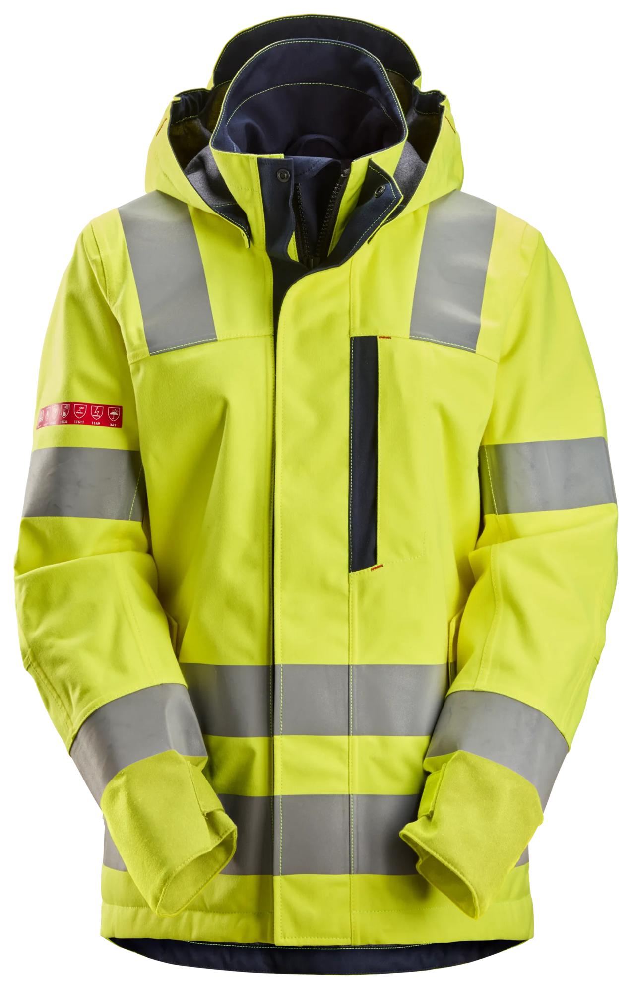 Snickers ProtecWork, Women's Waterproof Shell Jacket, High-Vis Class 3