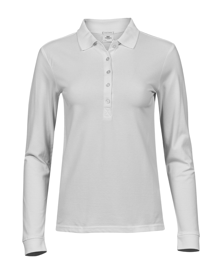 Teejays Women's Luxury Stretch Long Sleeve Polo