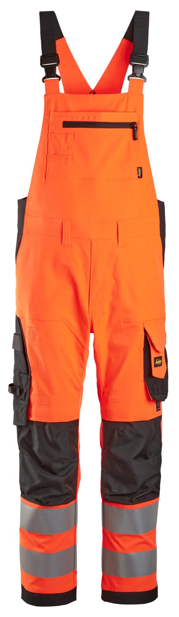 Snickers High-Vis Bib & Brace Trousers Class 2