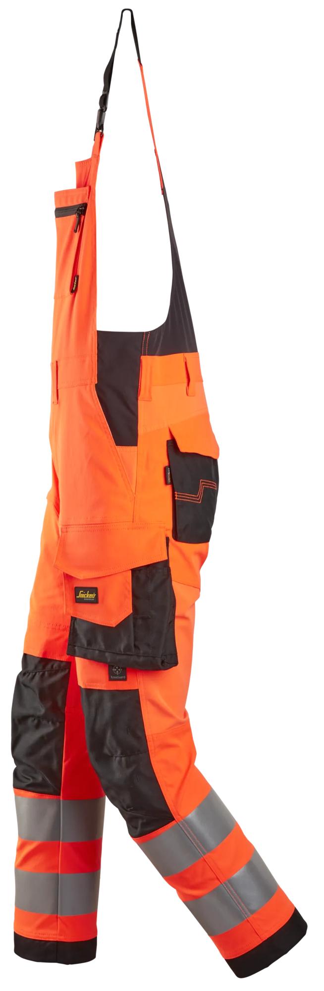 Snickers High-Vis Bib & Brace Trousers Class 2