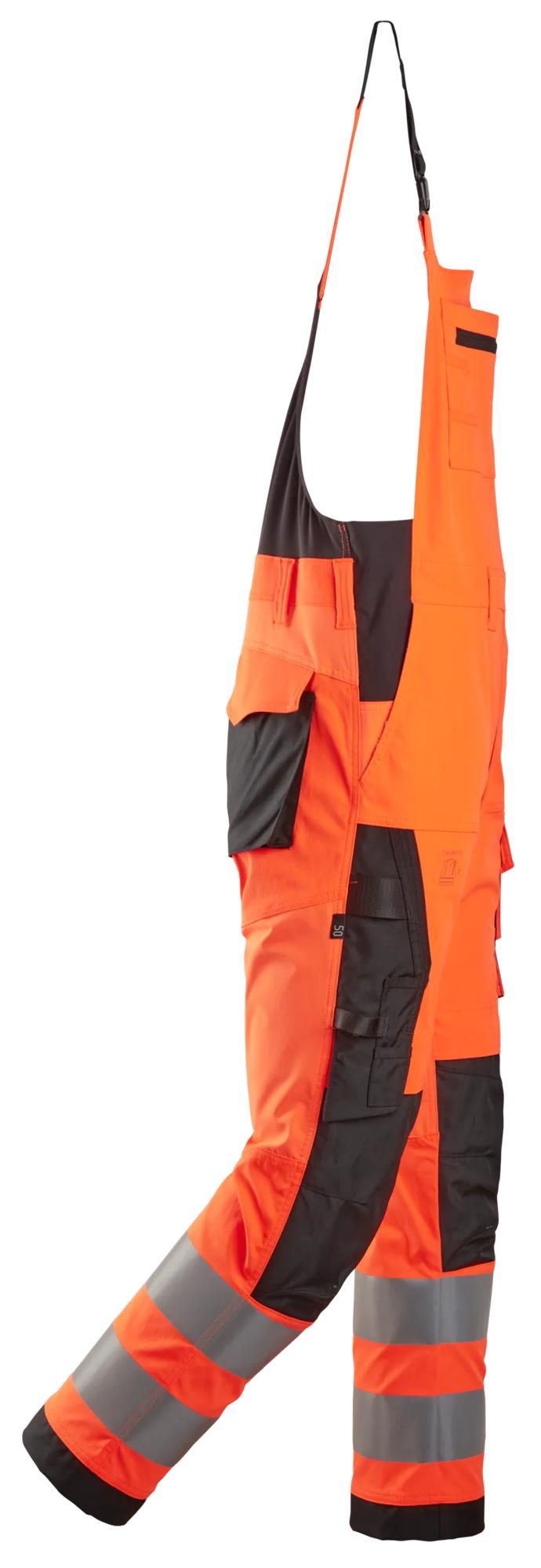 Snickers High-Vis Bib & Brace Trousers Class 2