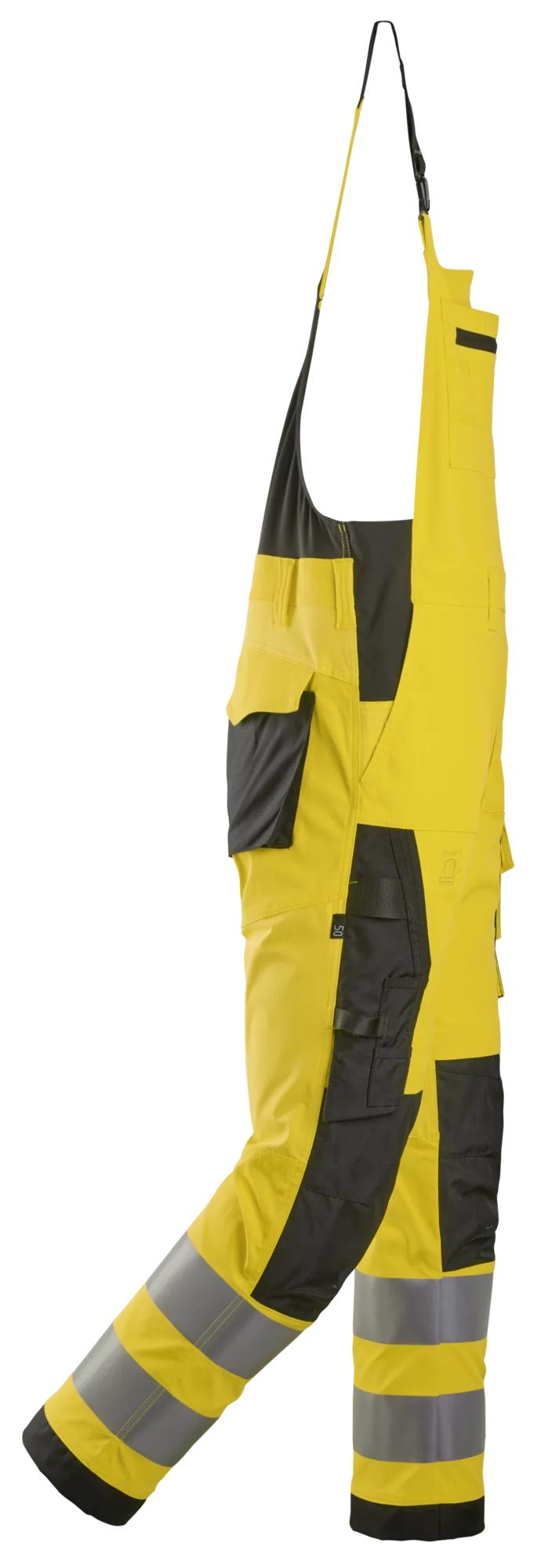 Snickers High-Vis Bib & Brace Trousers Class 2