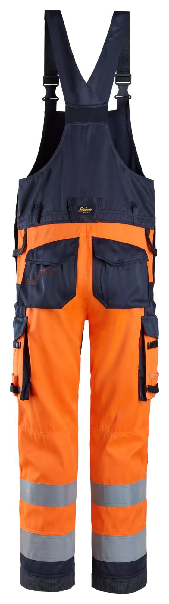Snickers ProtecWork, Bib & Brace Trousers, High-Vis Class 2