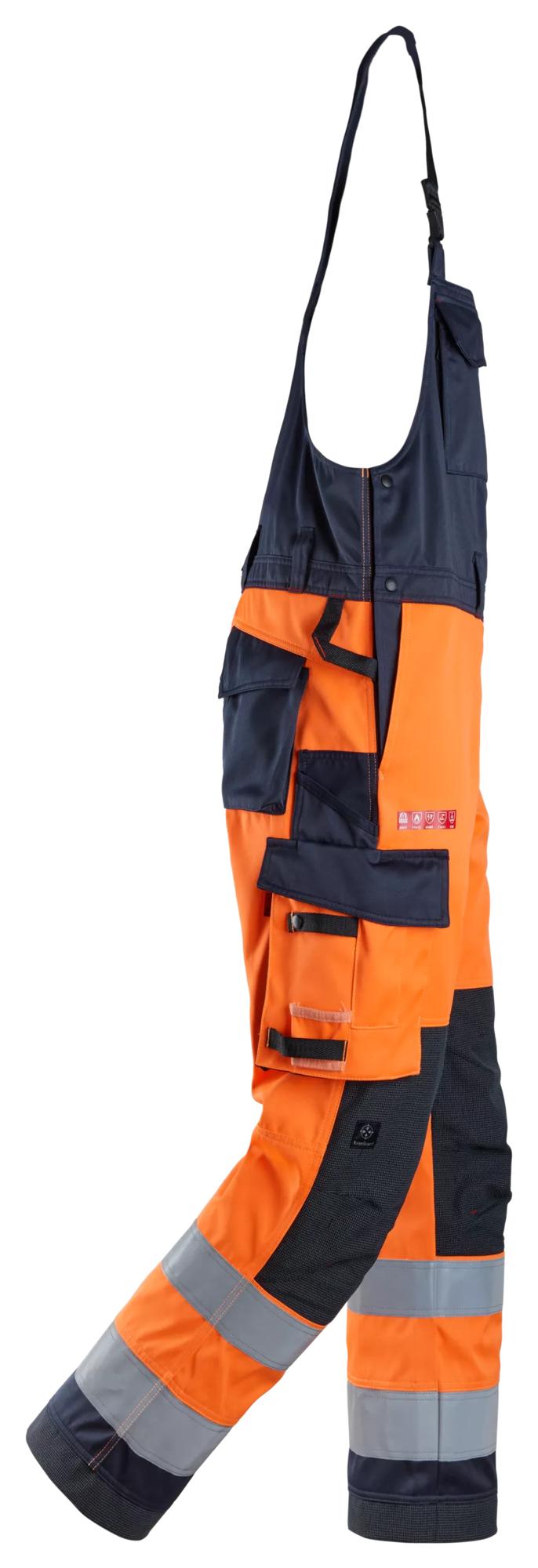 Snickers ProtecWork, Bib & Brace Trousers, High-Vis Class 2