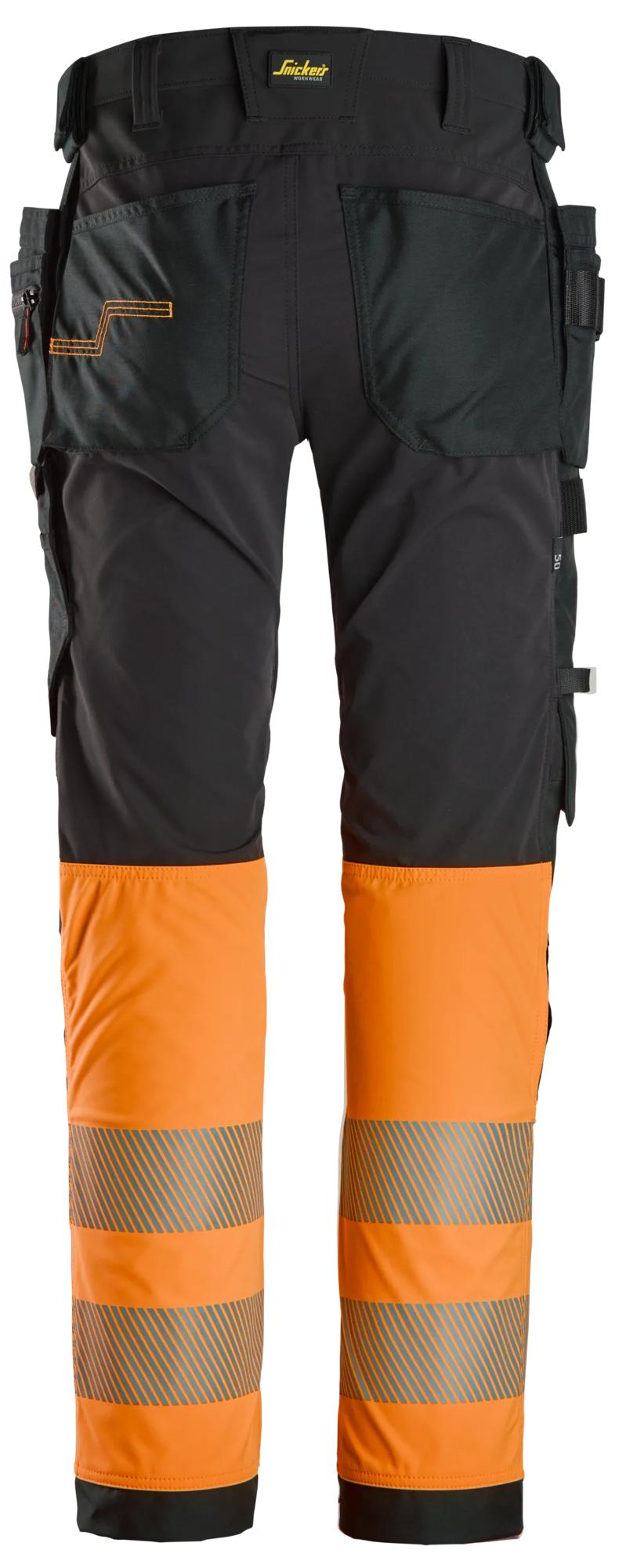 Snickers High-Vis 4-way Stretch Trousers Holster Pockets Class 1