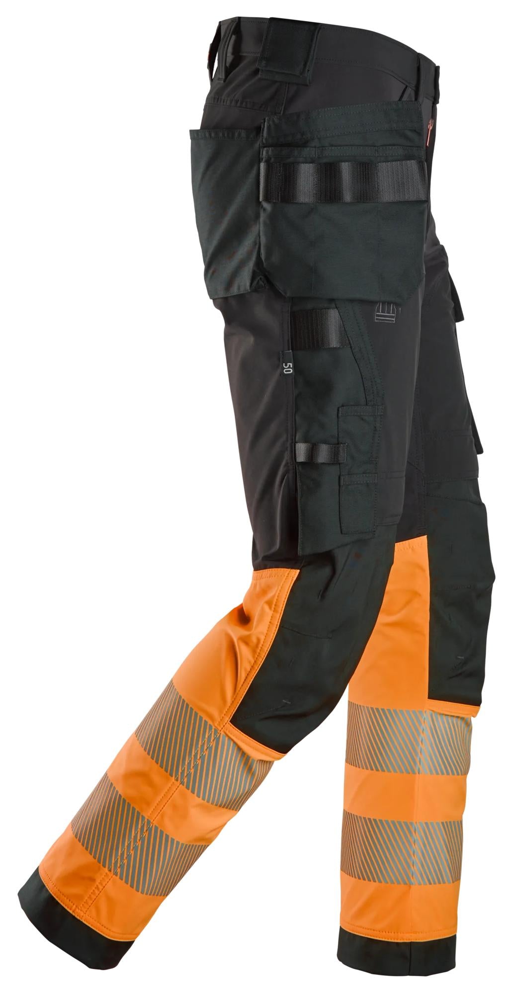 Snickers High-Vis 4-way Stretch Trousers Holster Pockets Class 1
