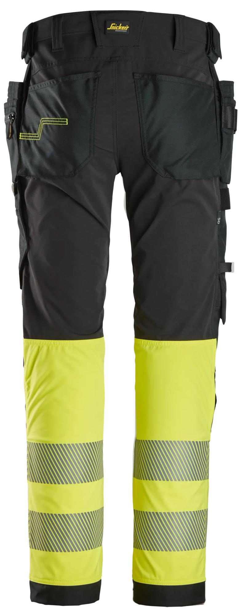 Snickers High-Vis 4-way Stretch Trousers Holster Pockets Class 1