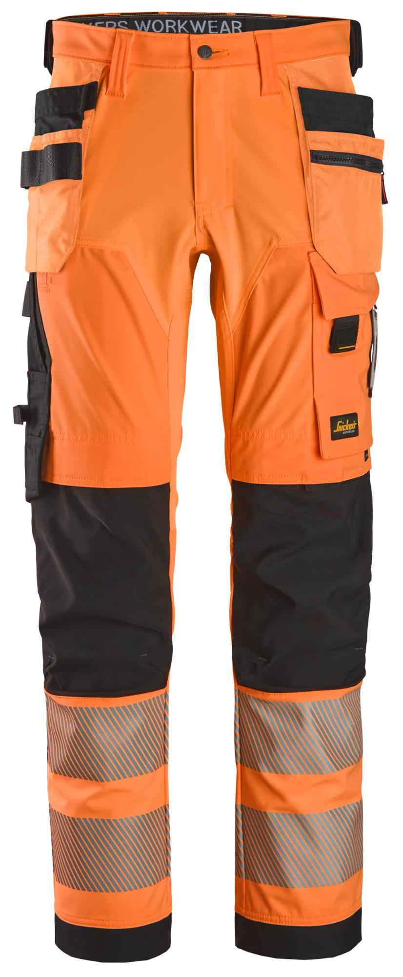 Snickers High-Vis 4-way Stretch Trousers Holster Pockets Class 2