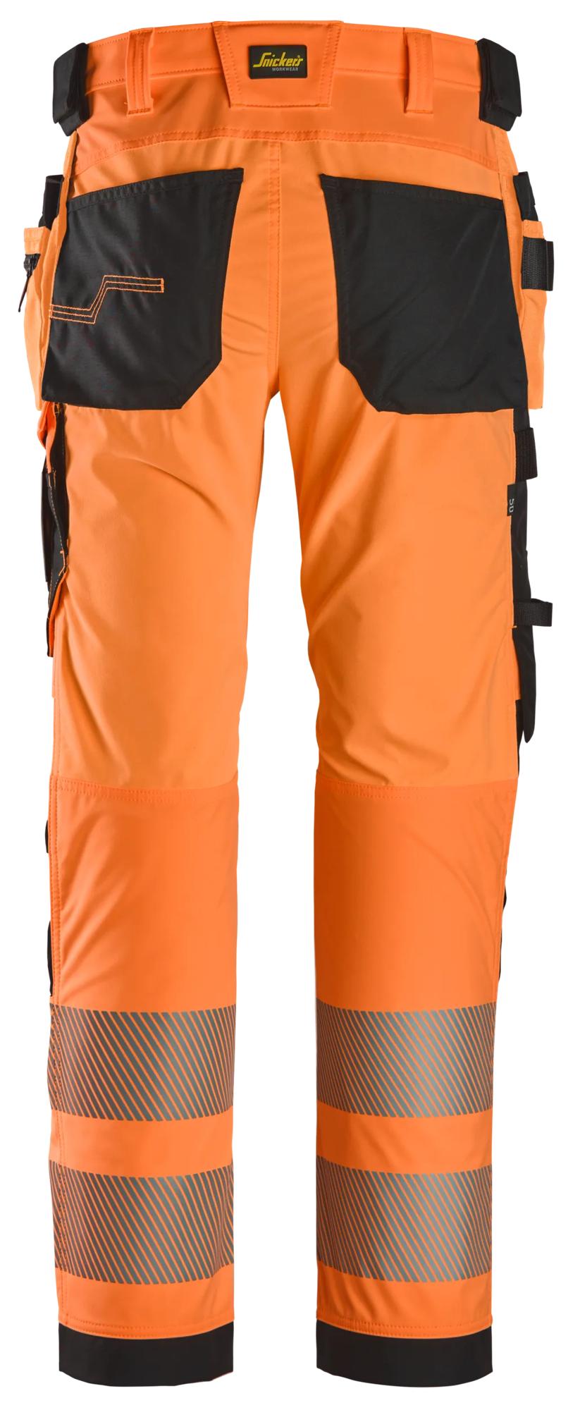 Snickers High-Vis 4-way Stretch Trousers Holster Pockets Class 2