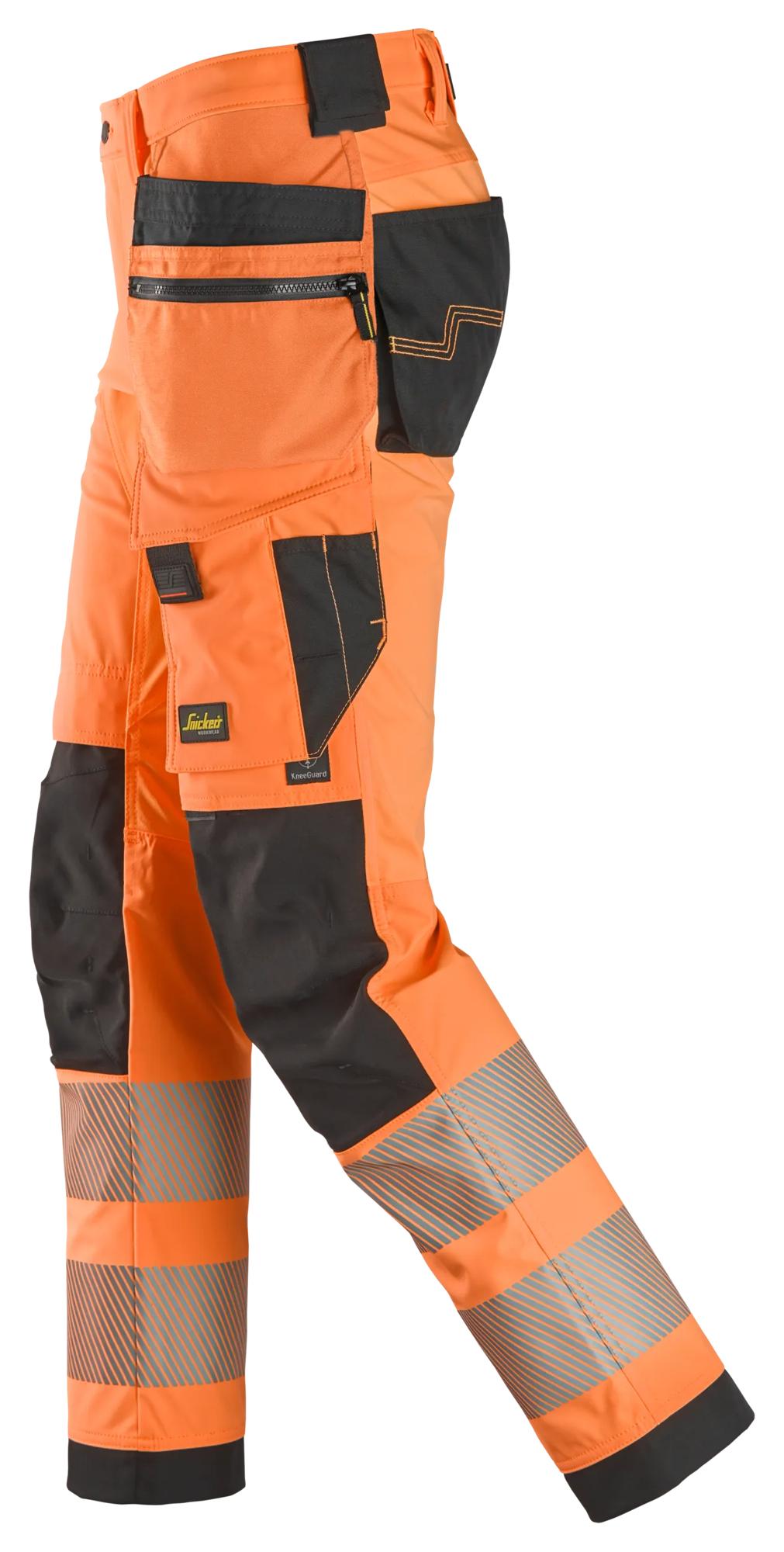 Snickers High-Vis 4-way Stretch Trousers Holster Pockets Class 2