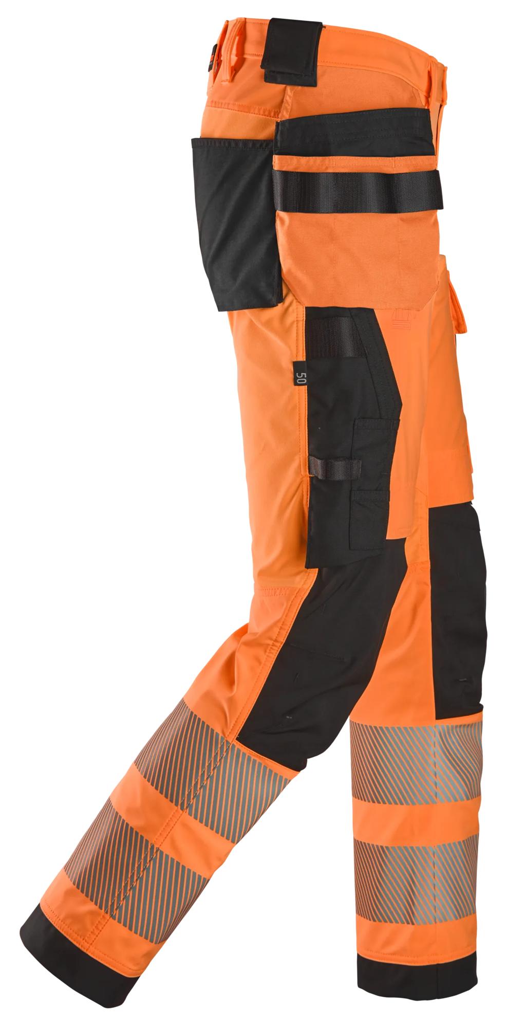 Snickers High-Vis 4-way Stretch Trousers Holster Pockets Class 2