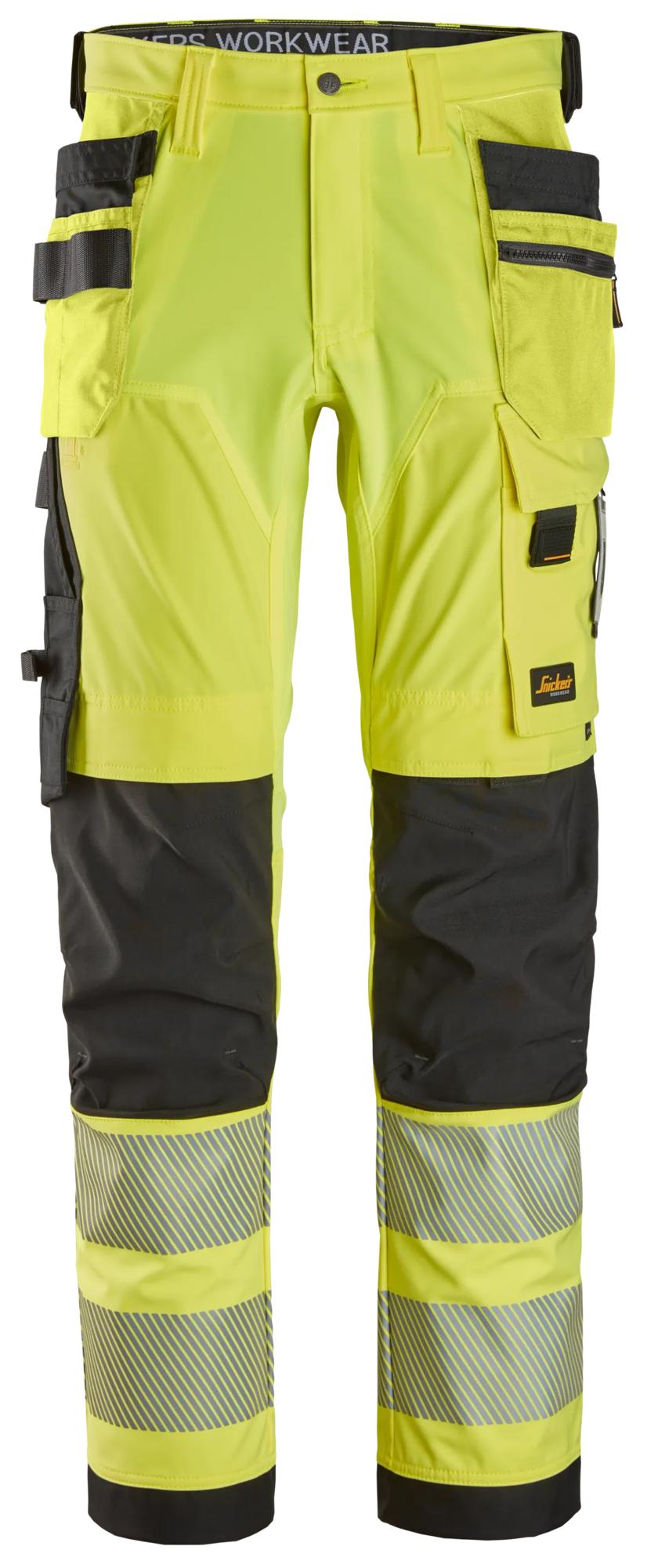 Snickers High-Vis 4-way Stretch Trousers Holster Pockets Class 2