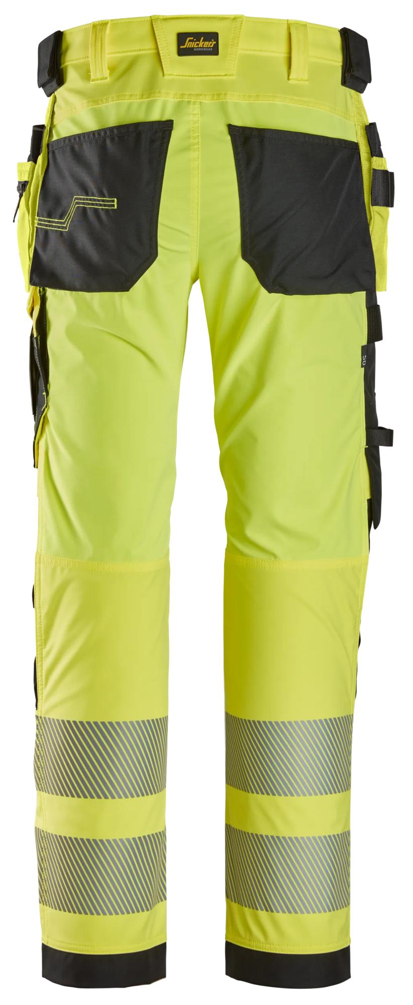 Snickers High-Vis 4-way Stretch Trousers Holster Pockets Class 2