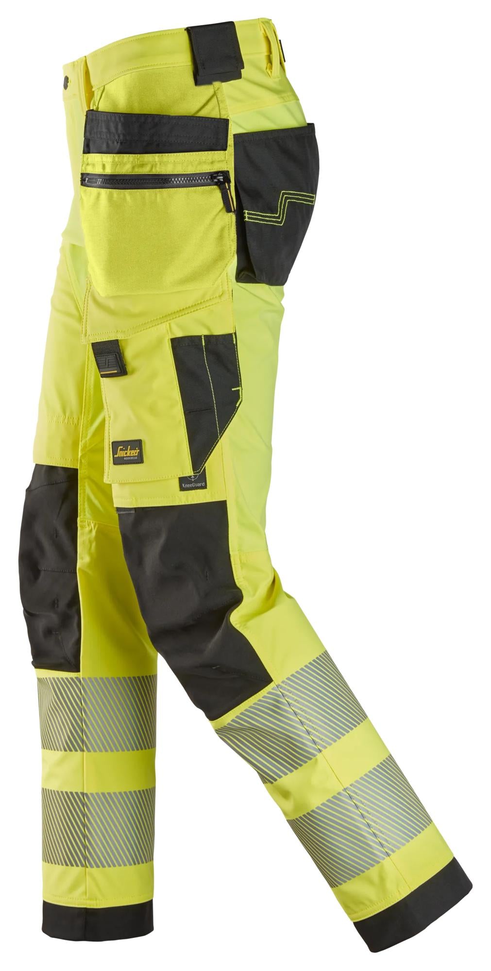 Snickers High-Vis 4-way Stretch Trousers Holster Pockets Class 2