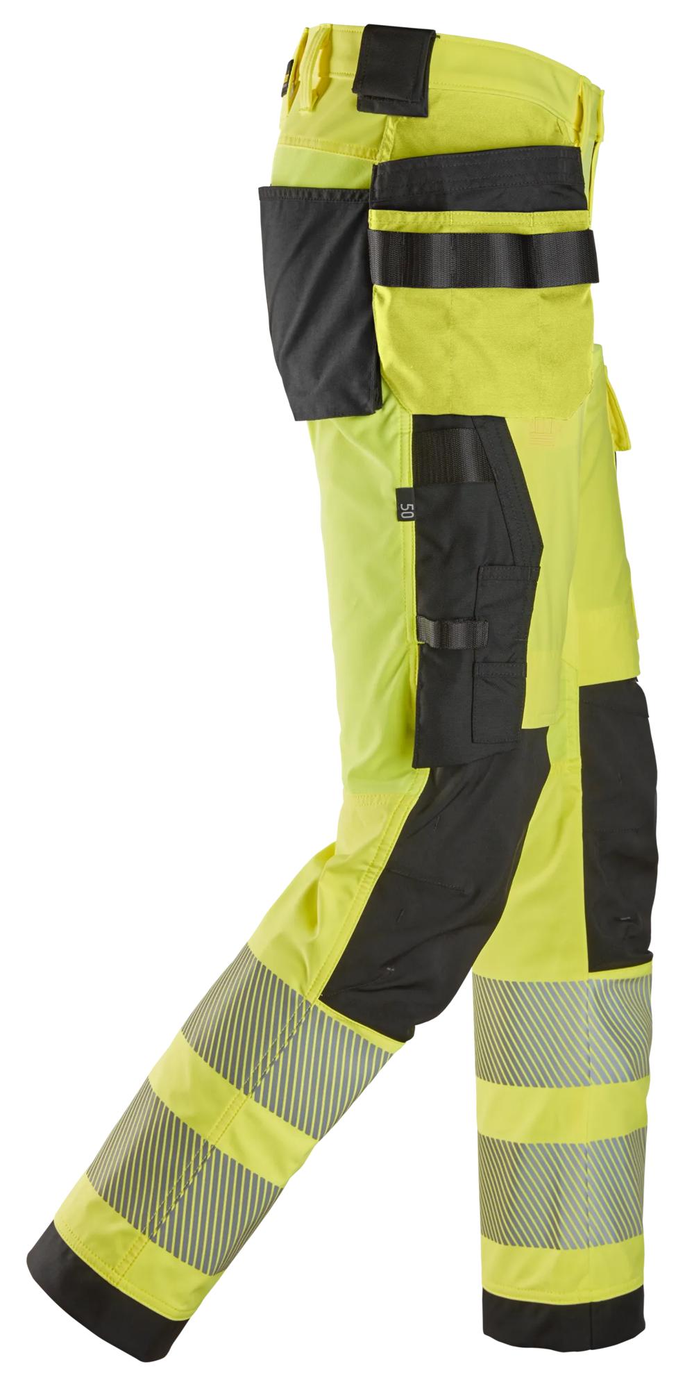 Snickers High-Vis 4-way Stretch Trousers Holster Pockets Class 2