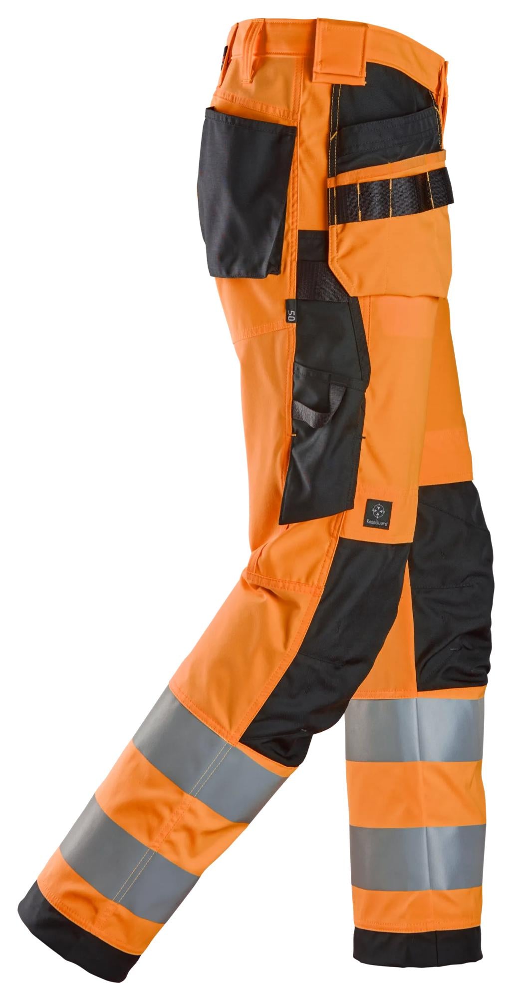 Snickers High-Vis Trousers Holster Pockets Class 2