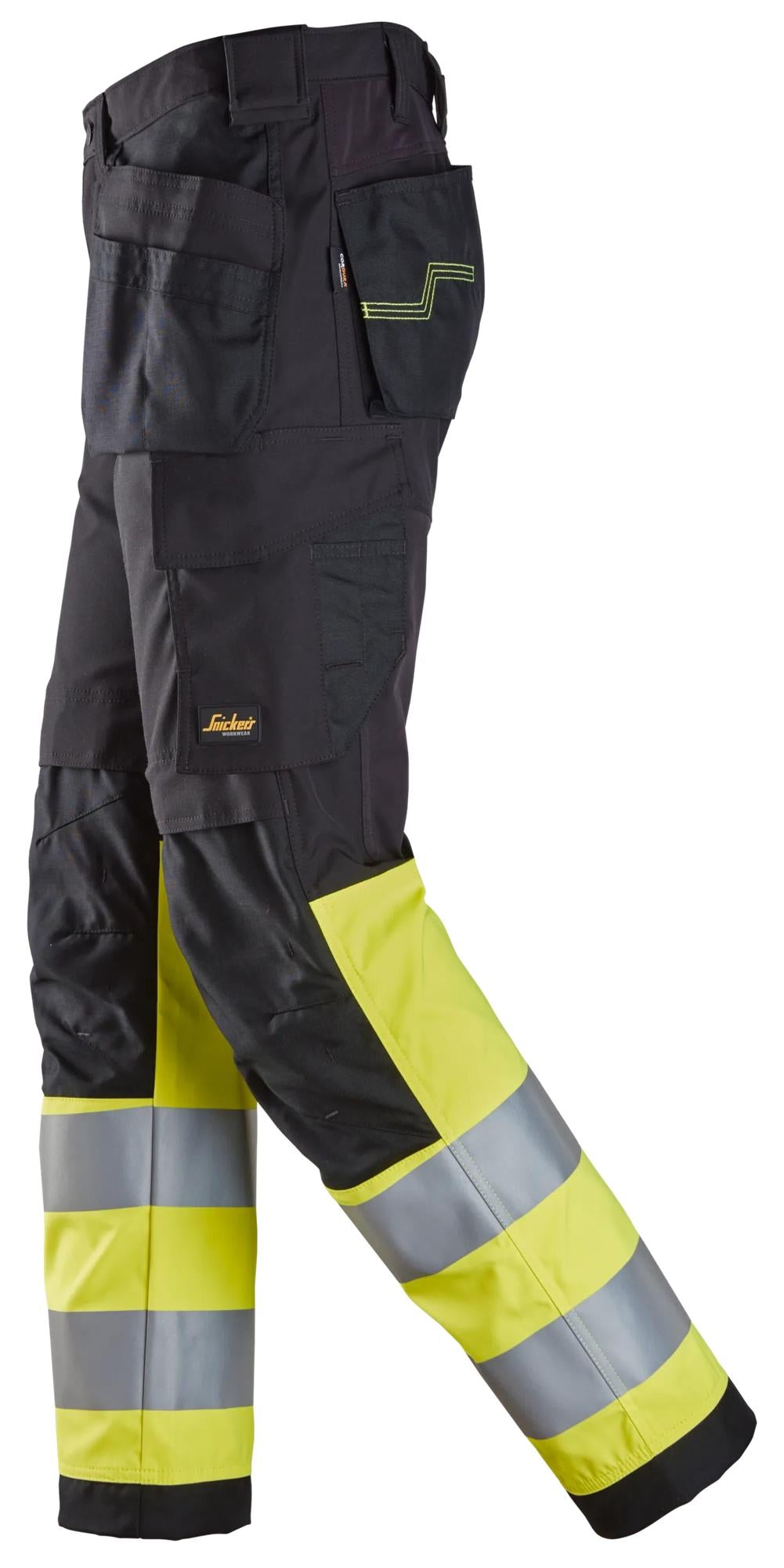 Snickers High-Vis Trousers Holster Pockets Class 1