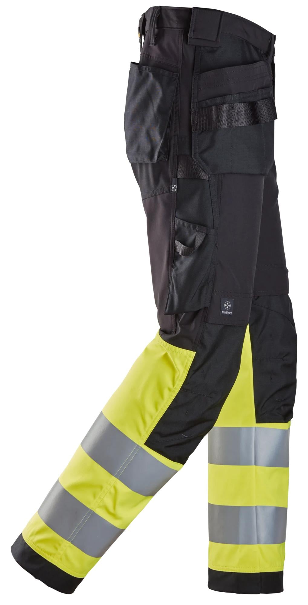 Snickers High-Vis Trousers Holster Pockets Class 1