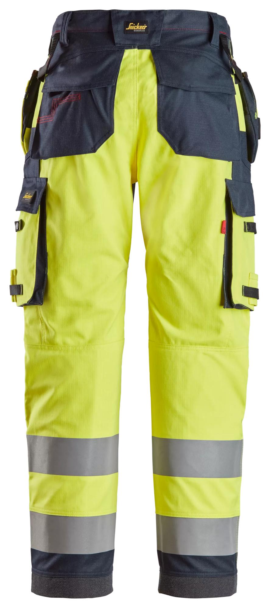 Snickers ProtecWork, Work Trousers Holster Pockets Equal Leg Pockets, High-Vis Class 2