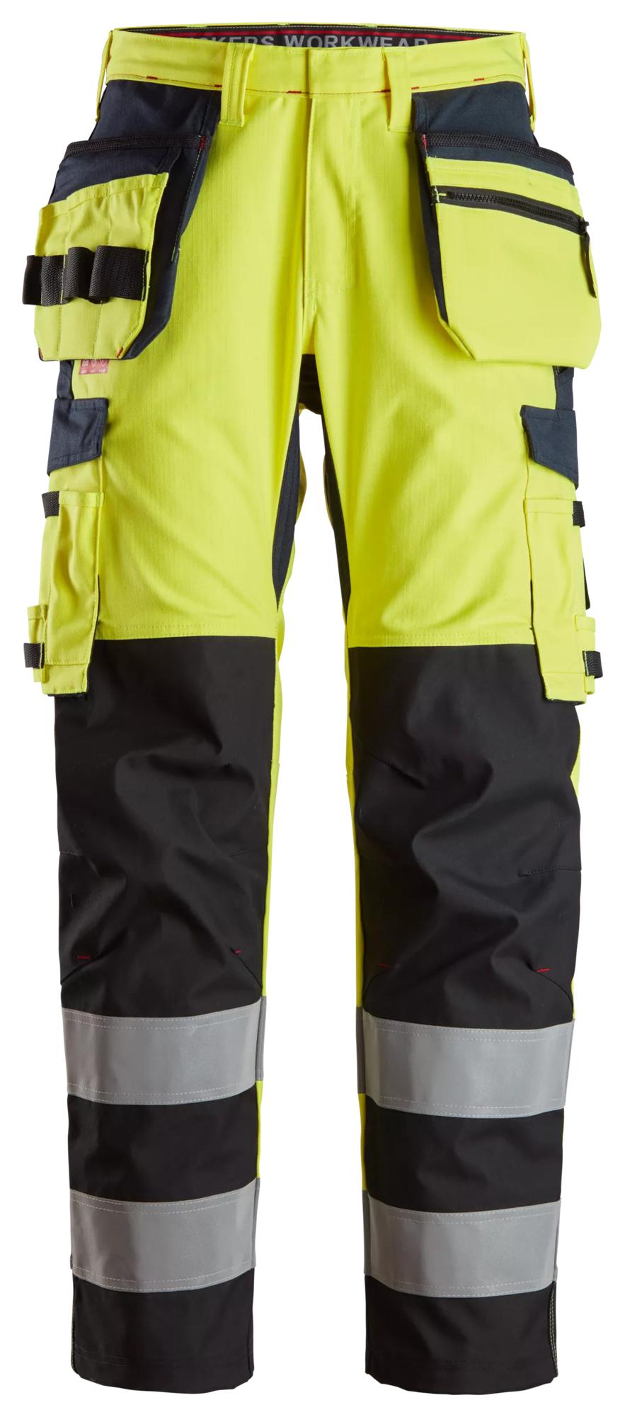 Snickers ProtecWork, Trousers Reinforced Shin, Holster Pockets High-Vis Class