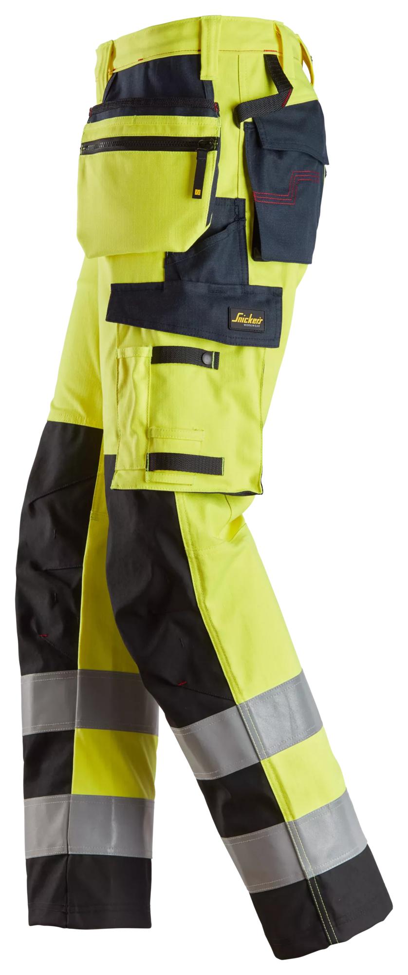 Snickers ProtecWork, Trousers Reinforced Shin, Holster Pockets High-Vis Class