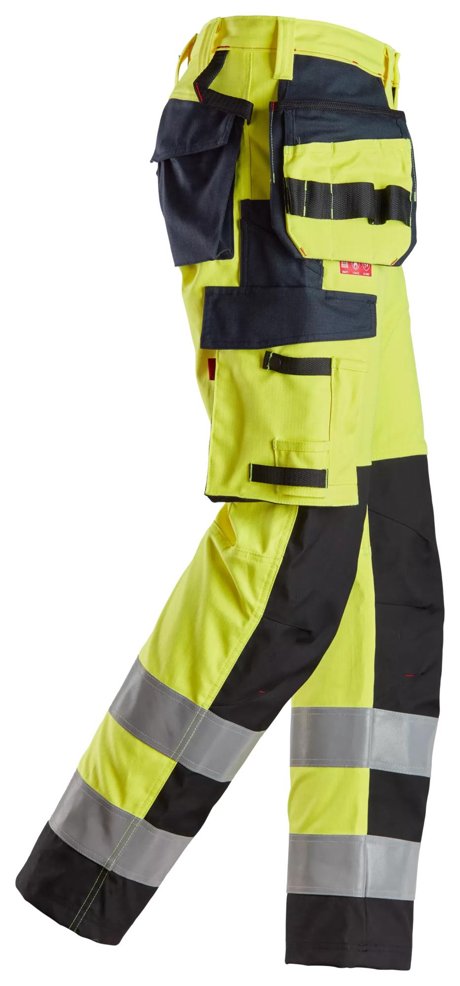 Snickers ProtecWork, Trousers Reinforced Shin, Holster Pockets High-Vis Class