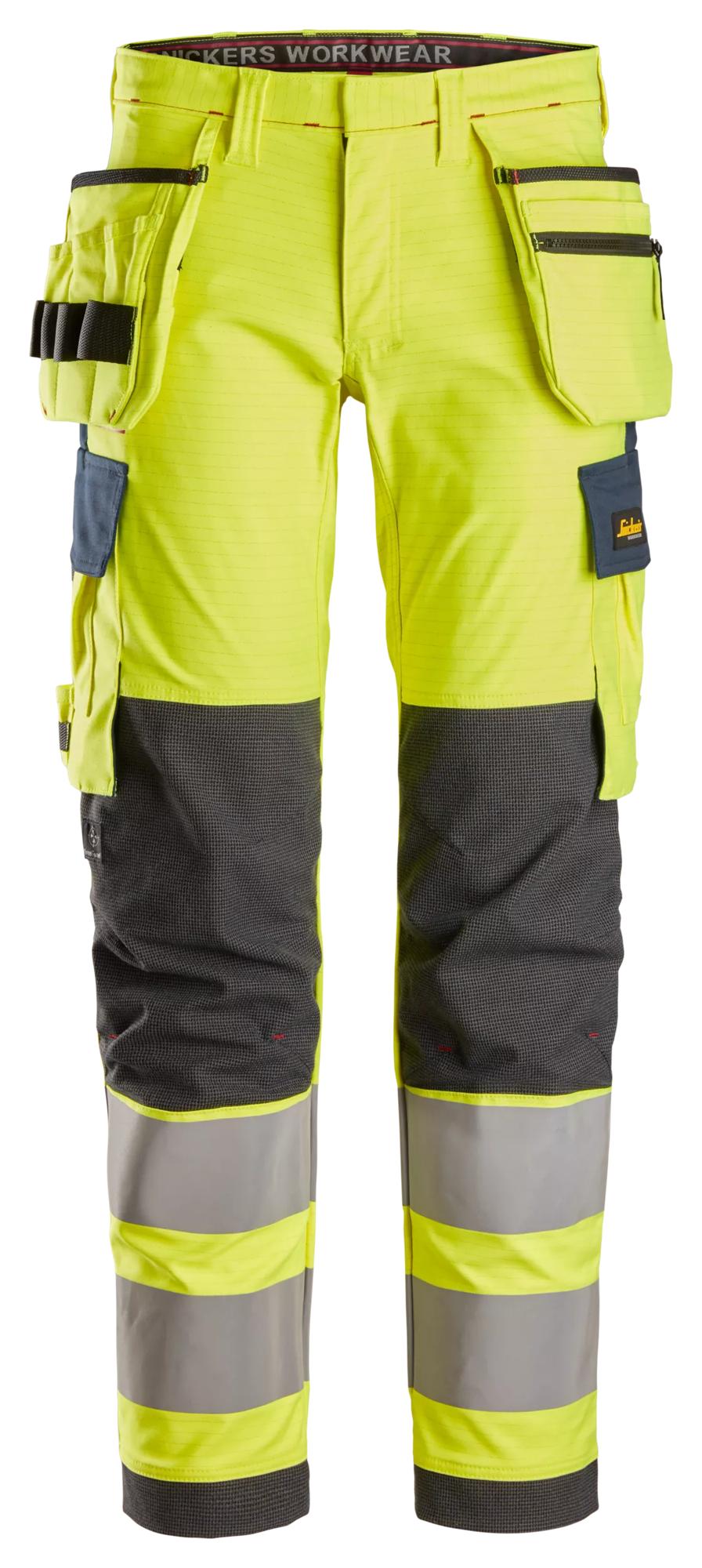Snickers ProtecWork, Stretch Work Trousers Holster Pockets, High-Vis Class 2