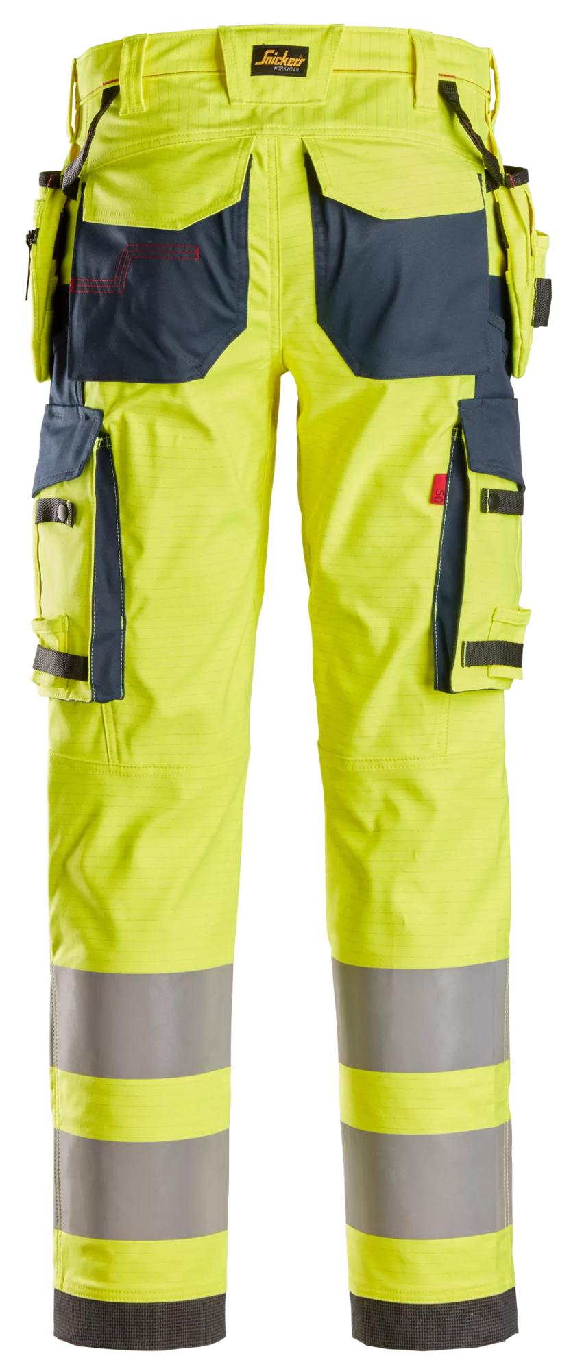 Snickers ProtecWork, Stretch Work Trousers Holster Pockets, High-Vis Class 2