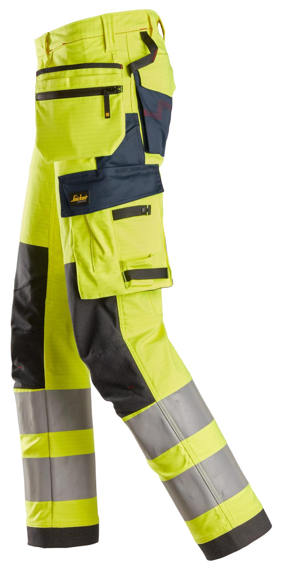 Snickers ProtecWork, Stretch Work Trousers Holster Pockets, High-Vis Class 2