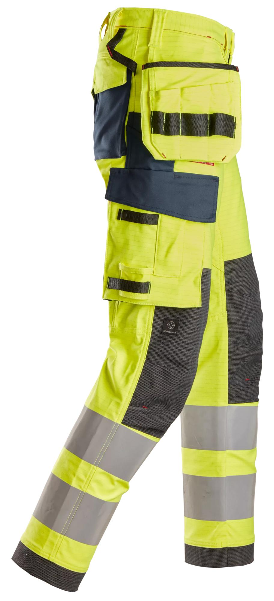 Snickers ProtecWork, Stretch Work Trousers Holster Pockets, High-Vis Class 2