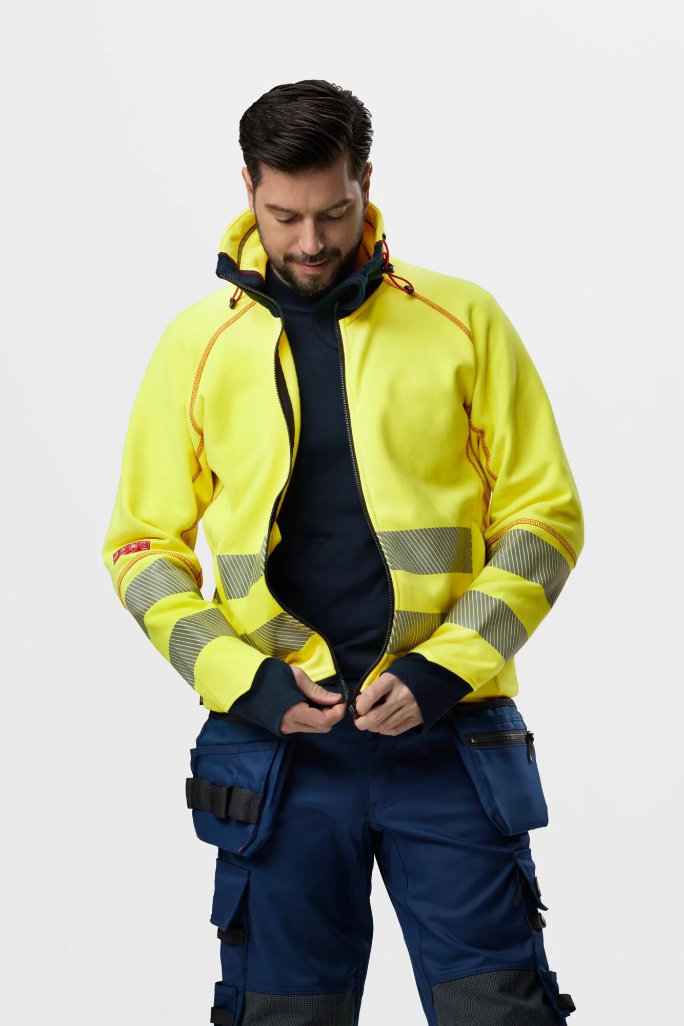 Snickers ProtecWork, Stretch Work Trousers Holster Pockets, High-Vis Class 1