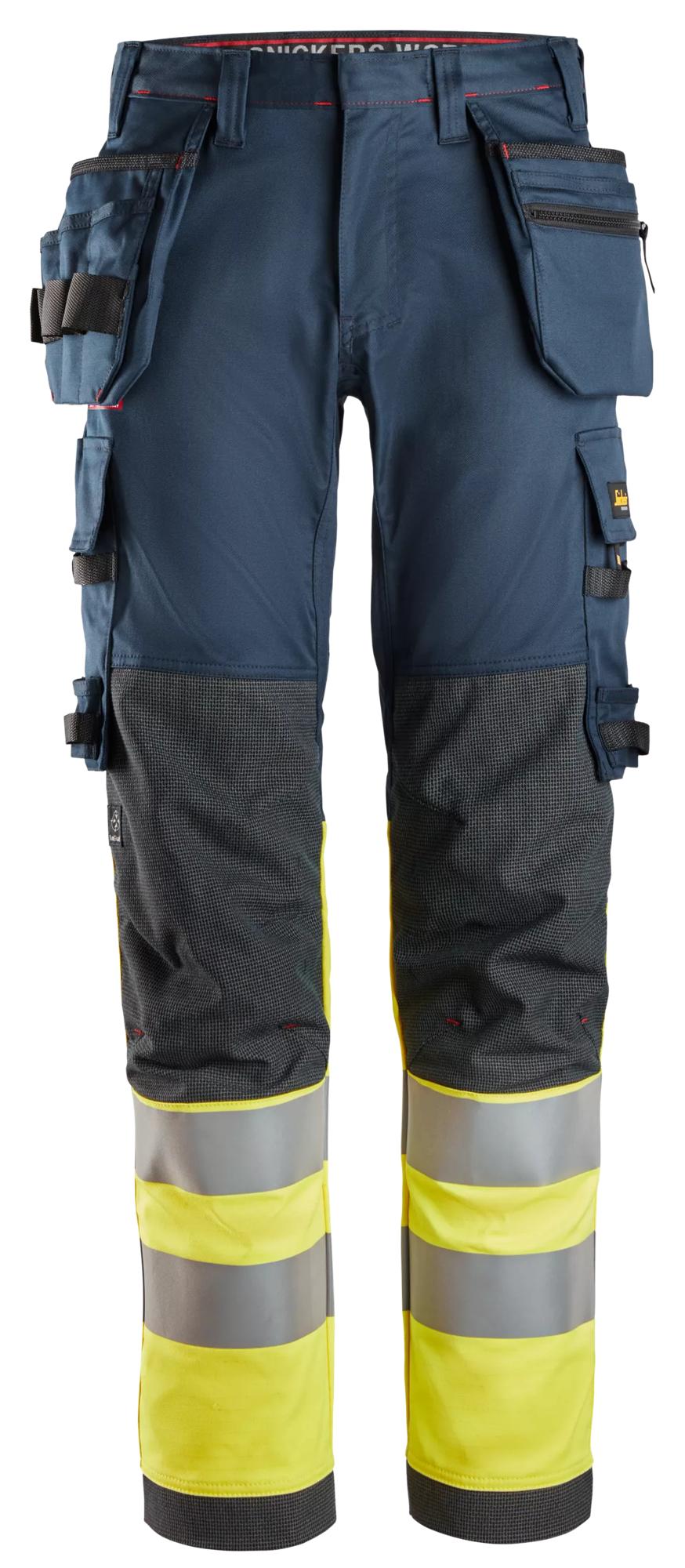 Snickers ProtecWork, Stretch Work Trousers Holster Pockets, High-Vis Class 1