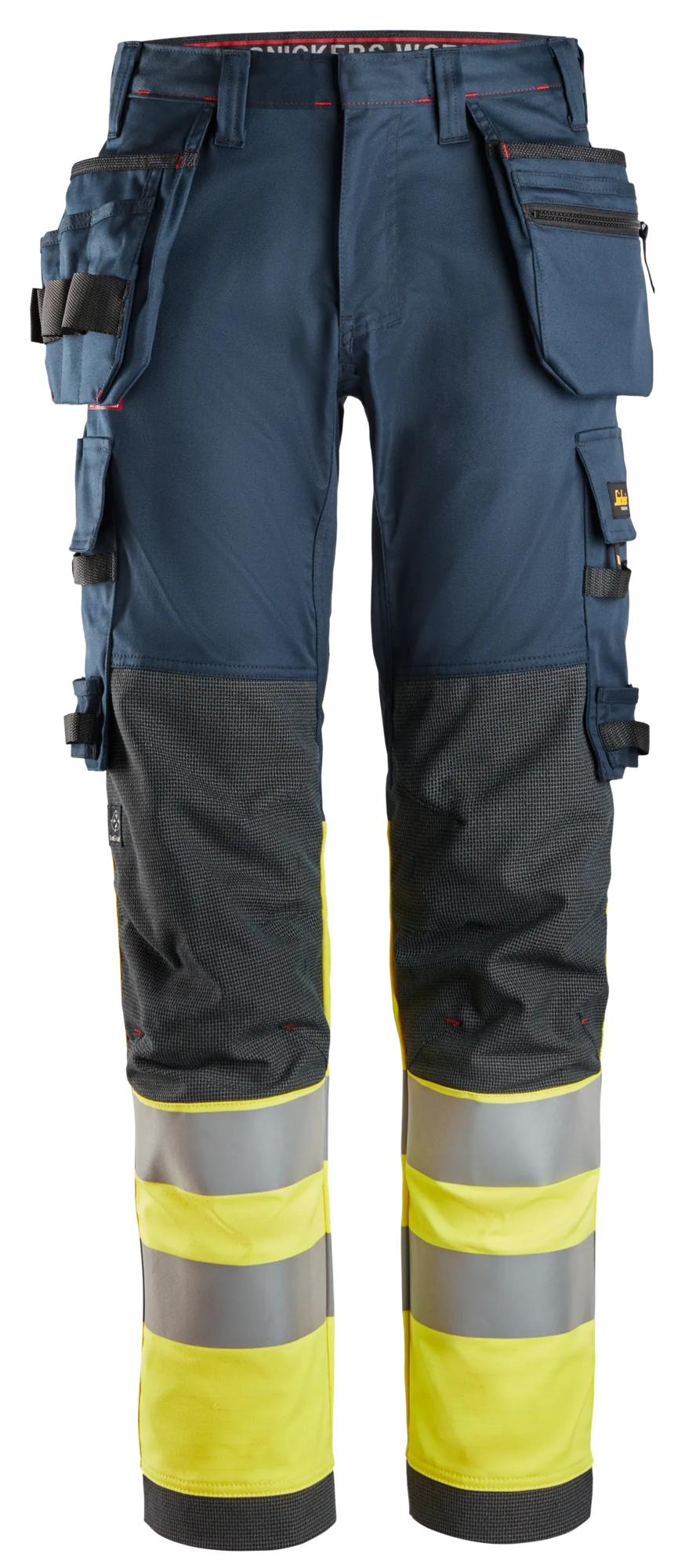 Snickers ProtecWork, Stretch Work Trousers Holster Pockets, High-Vis Class 1