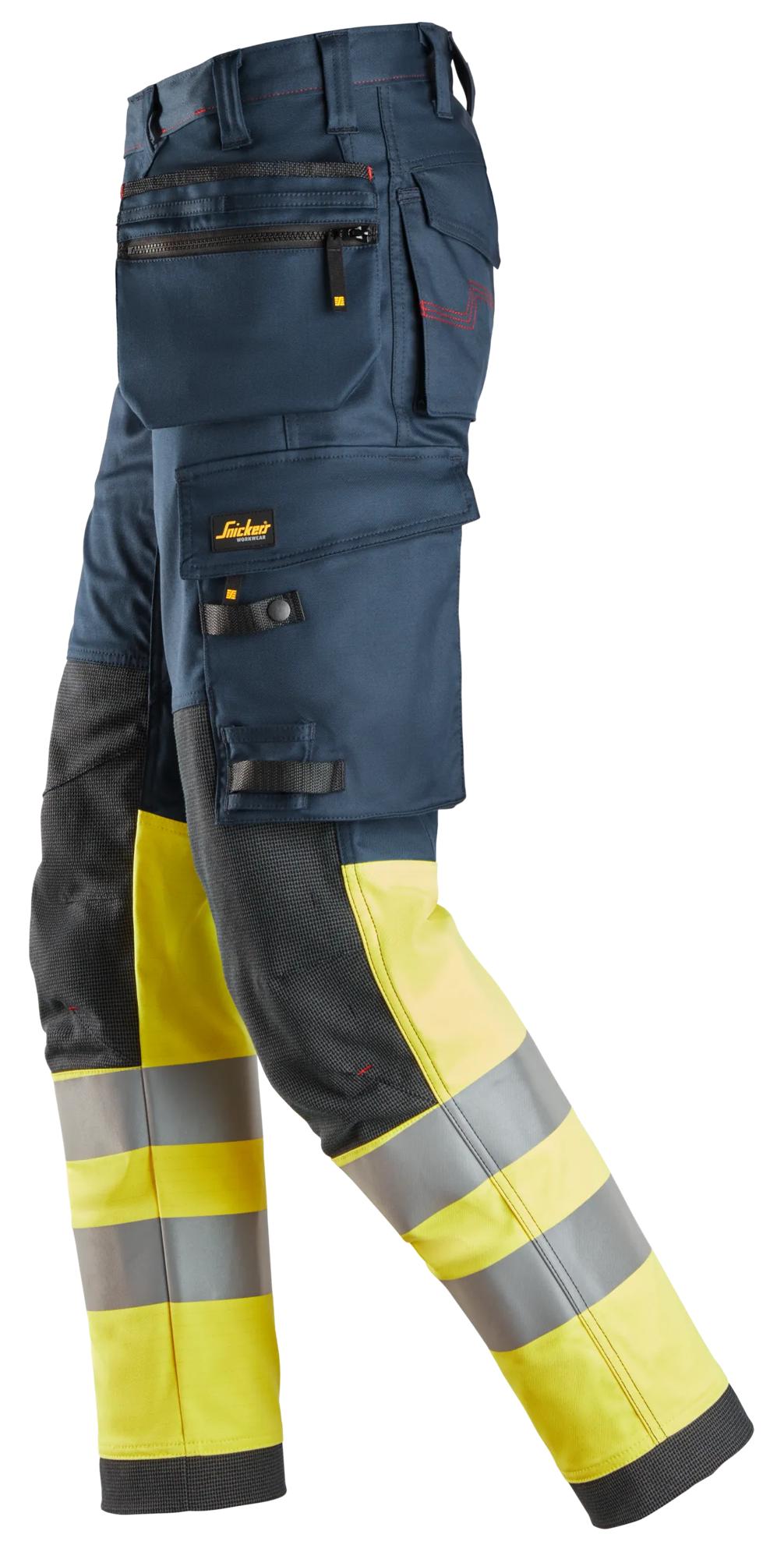 Snickers ProtecWork, Stretch Work Trousers Holster Pockets, High-Vis Class 1
