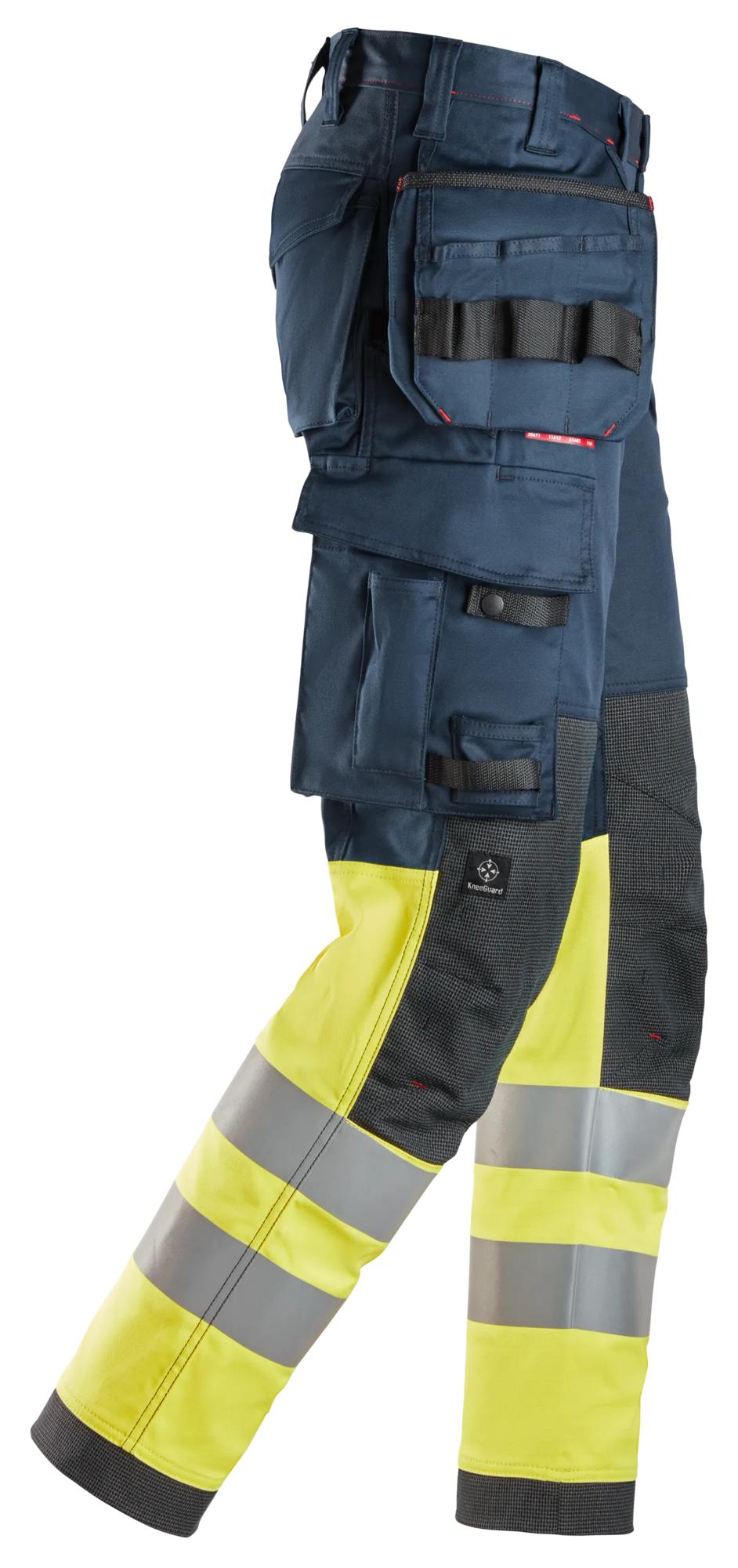 Snickers ProtecWork, Stretch Work Trousers Holster Pockets, High-Vis Class 1