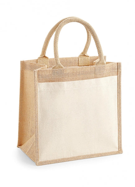 Westford Mill Cotton Pocket Jute Midi Tote