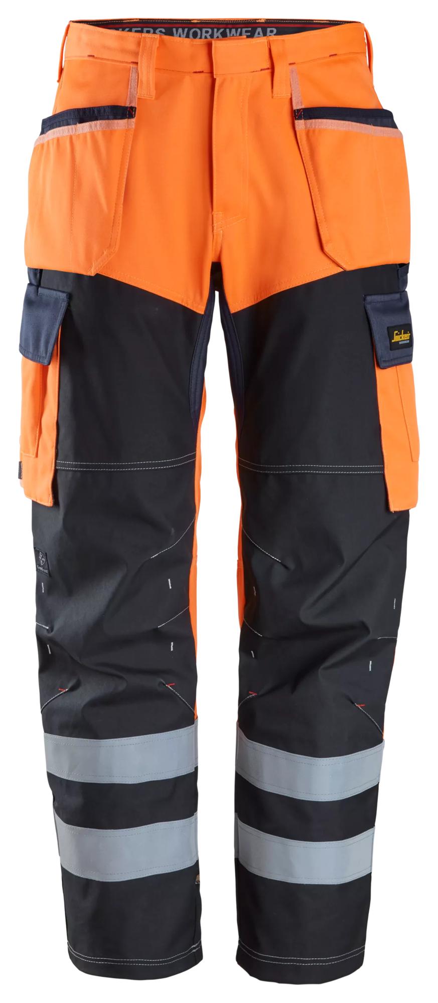 Snickers ProtecWork, Trousers Kevlar®, Holster Pockets, High-Vis Class 1