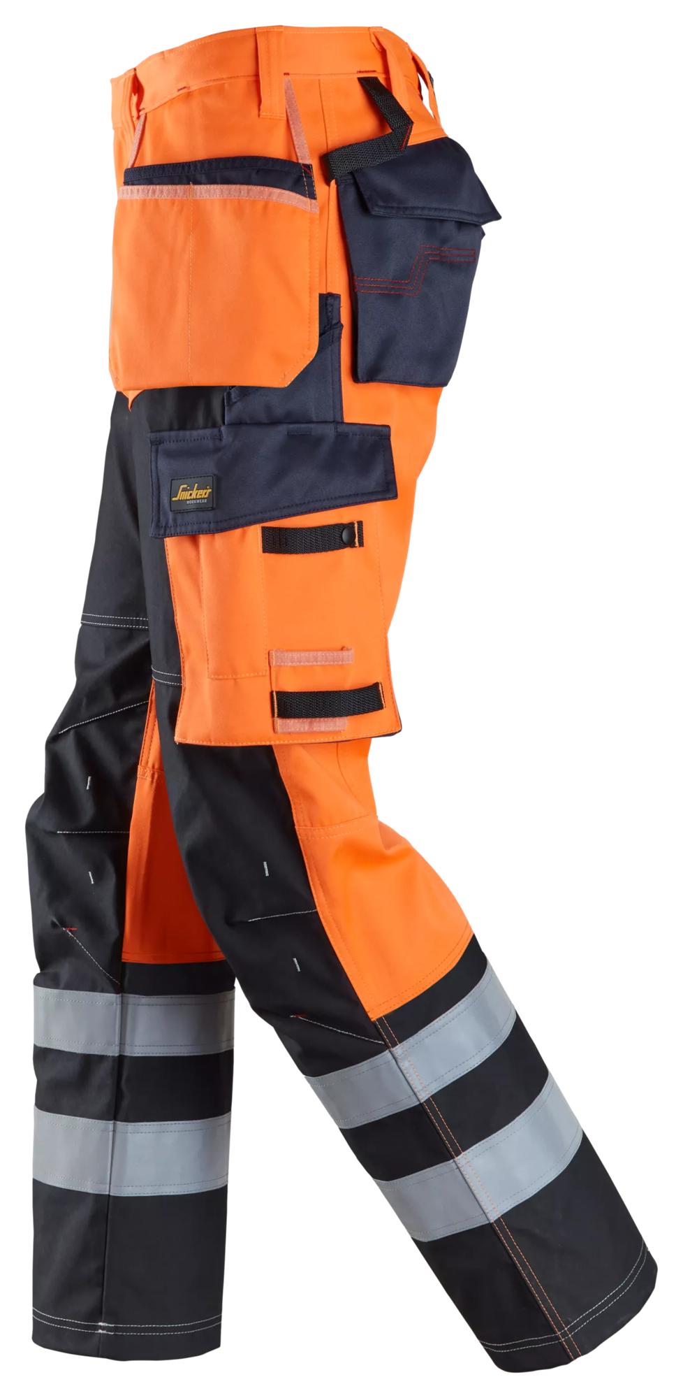 Snickers ProtecWork, Trousers Kevlar®, Holster Pockets, High-Vis Class 1