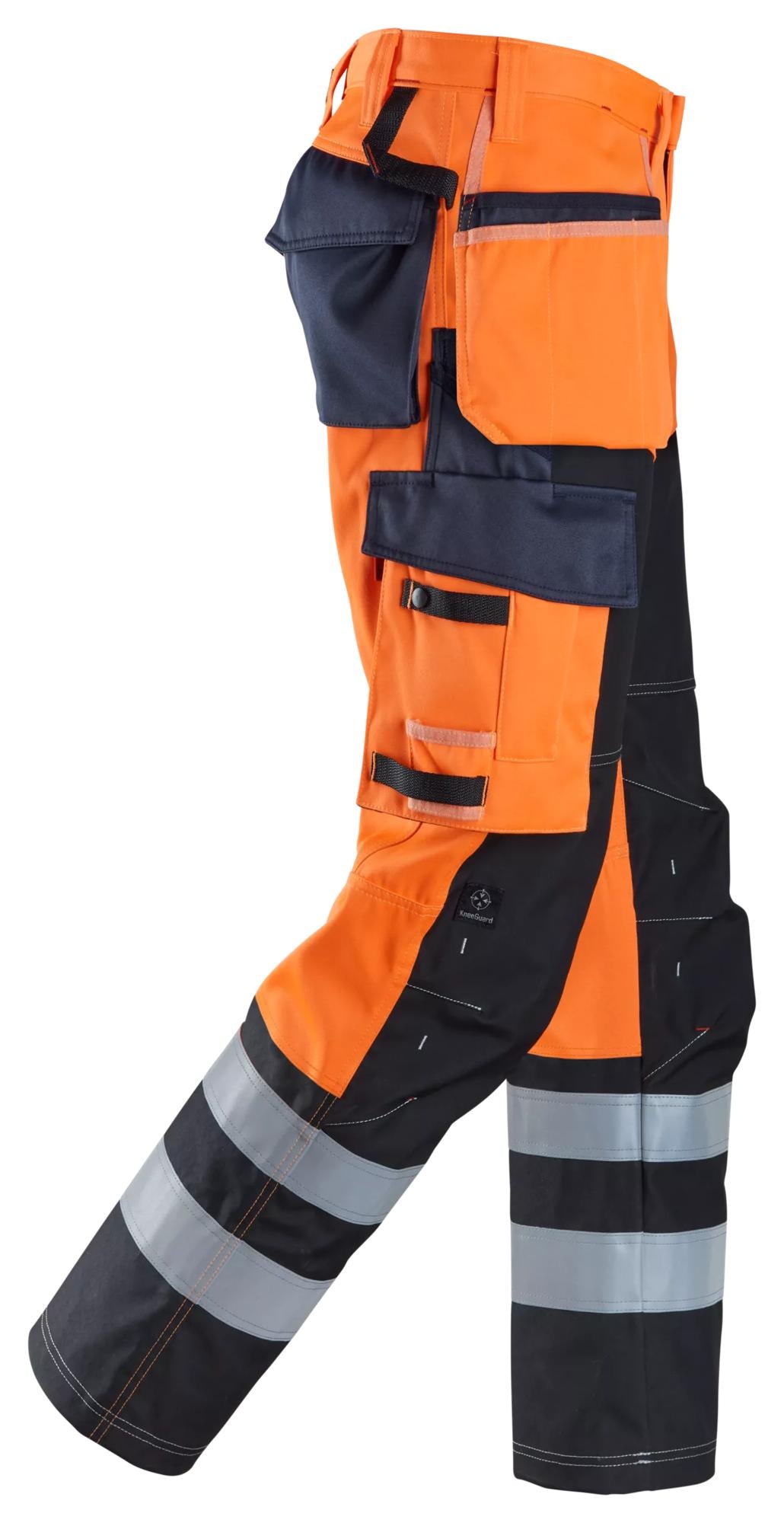 Snickers ProtecWork, Trousers Kevlar®, Holster Pockets, High-Vis Class 1