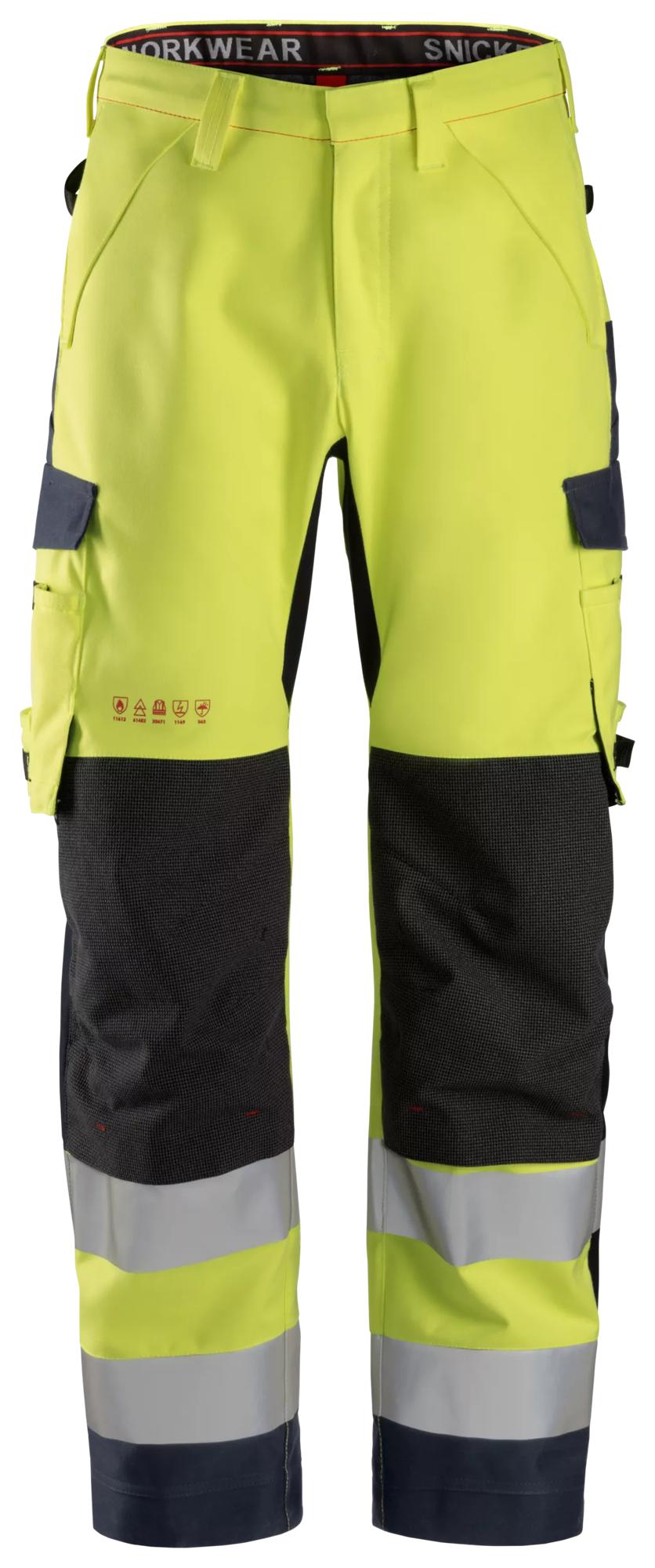 Snickers ProtecWork, Waterproof Shell Trousers, High-Vis Class 2