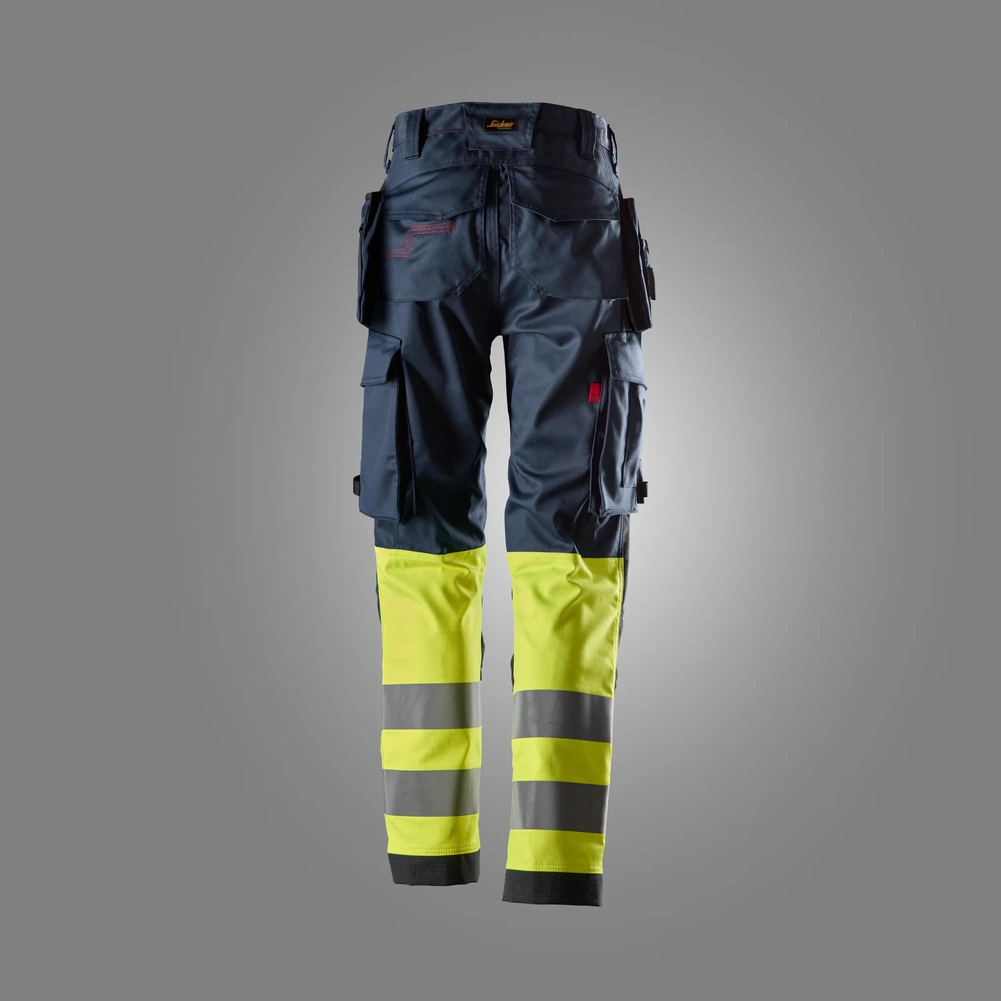 Snickers ProtecWork, Women's Stretch Trousers Holster Pockets, High-Vis Class 1
