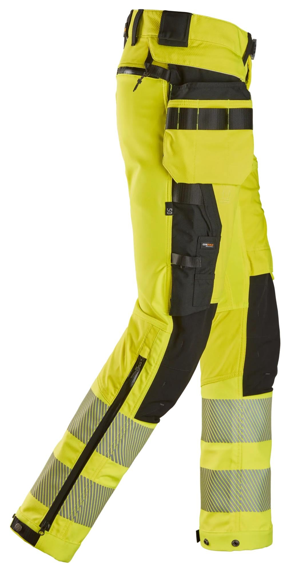 Snickers High-Vis Trousers Detachable Holster Pockets Class 2