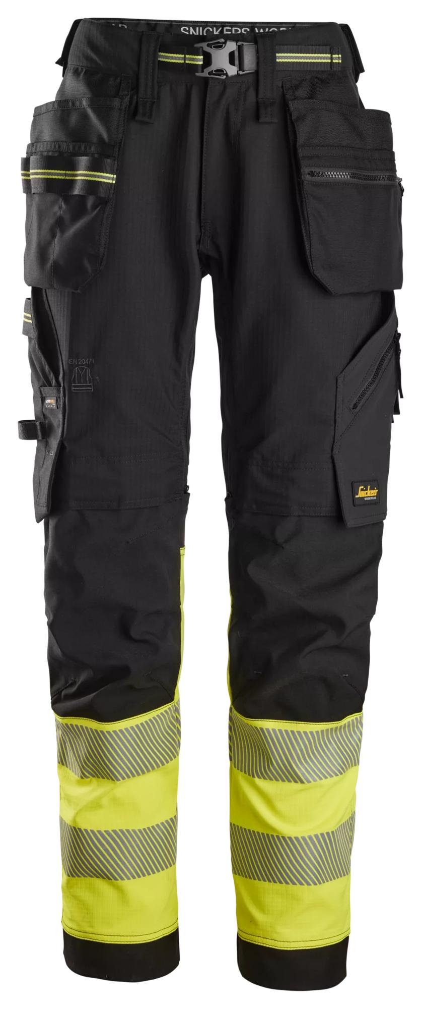 Snickers High-Vis Class 1, Stretch Work Trousers Holster Pockets