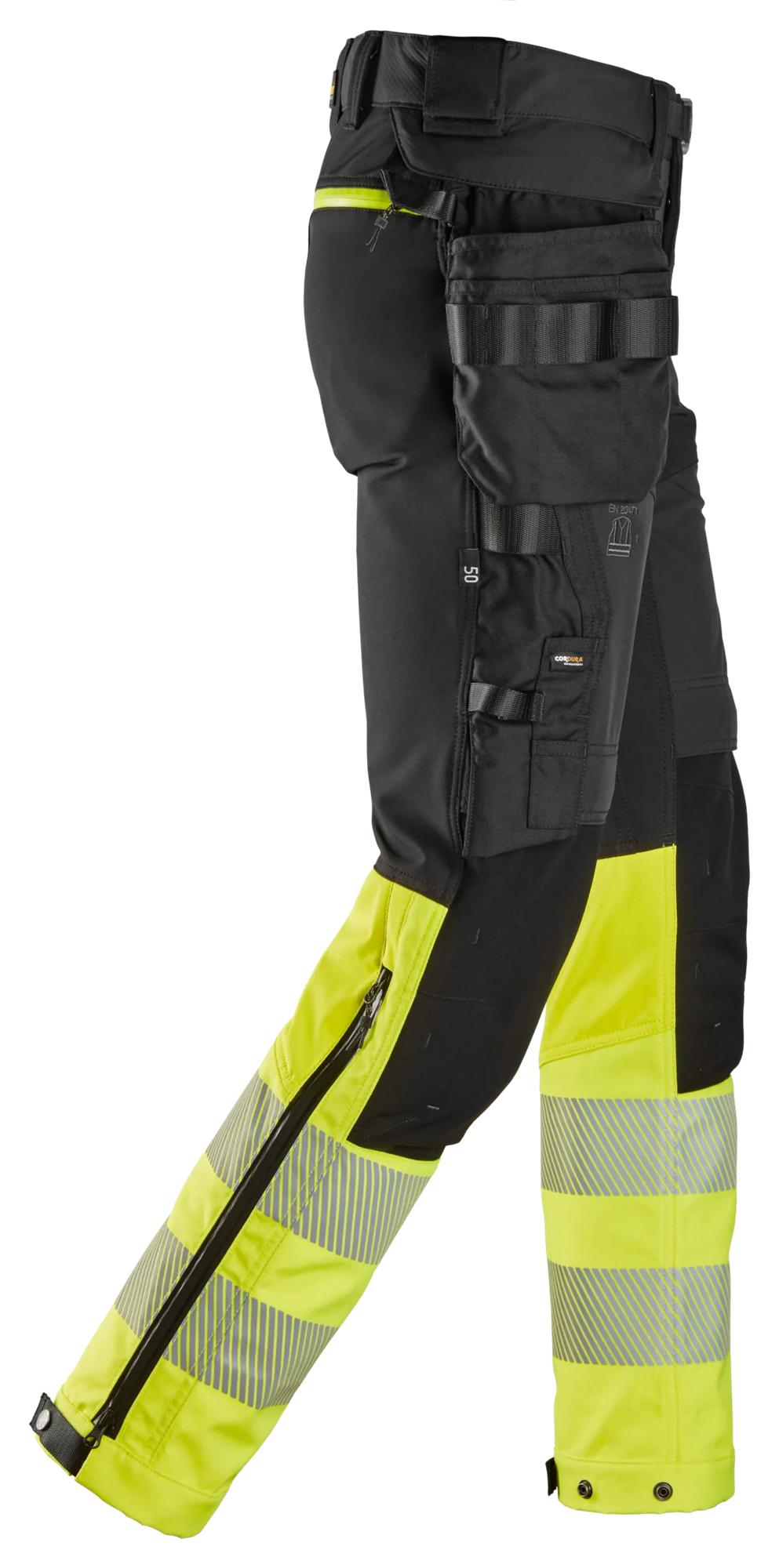 Snickers High-Vis Trousers Detachable Holster Pockets Class 1