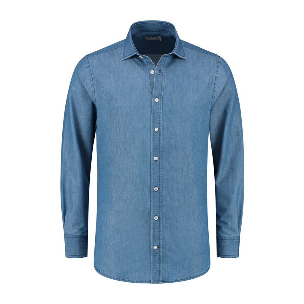 Santino antino Shirt Felix Washed Deni - Washed Denim - XXL
