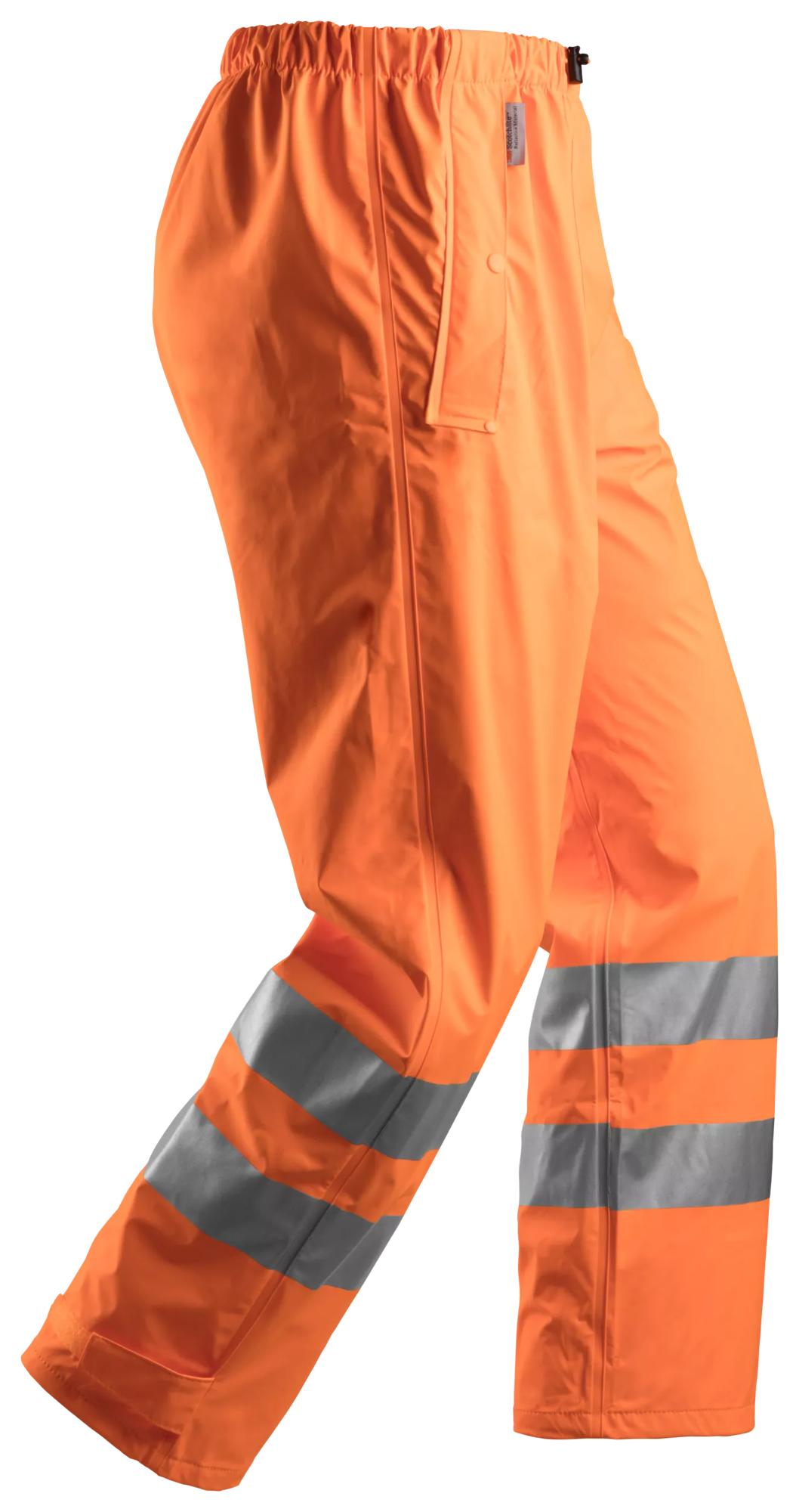 Snickers High-Vis PU Rain Trousers Class 2