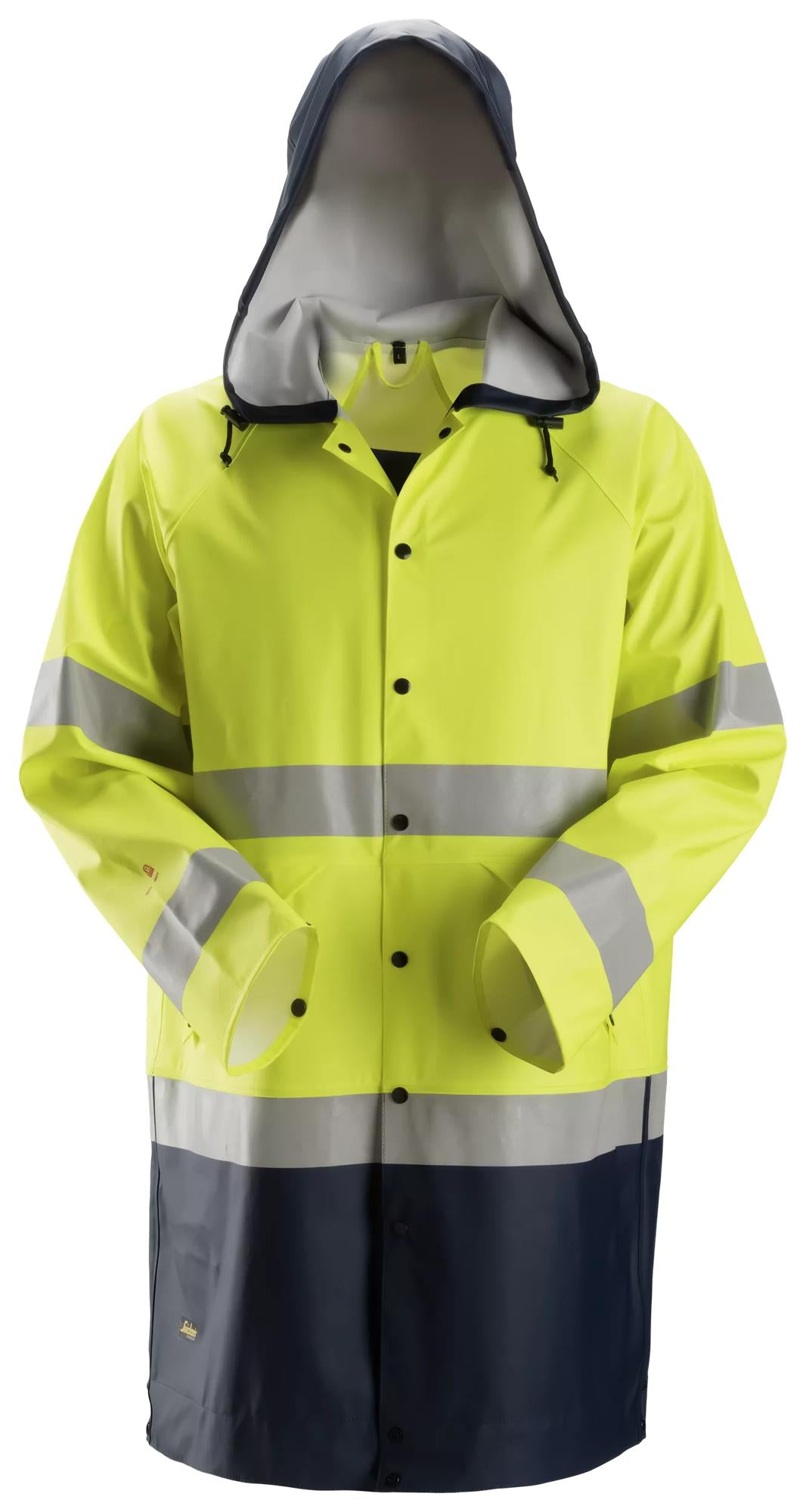 Snickers ProtecWork, Rain Jacket PU, High-Vis Class 3